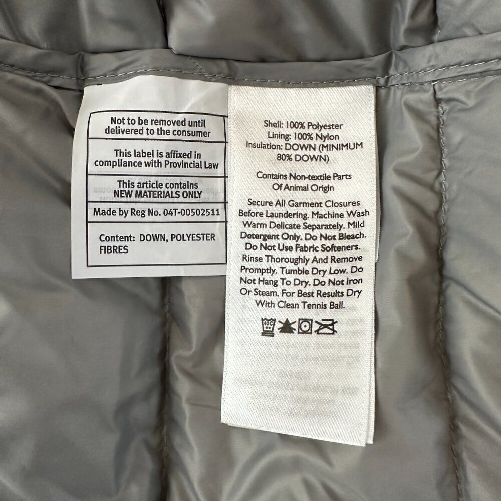 EDDIE BAUER Women’s Size Large EB 650 Gray Down Vest - Picture 9 of 10